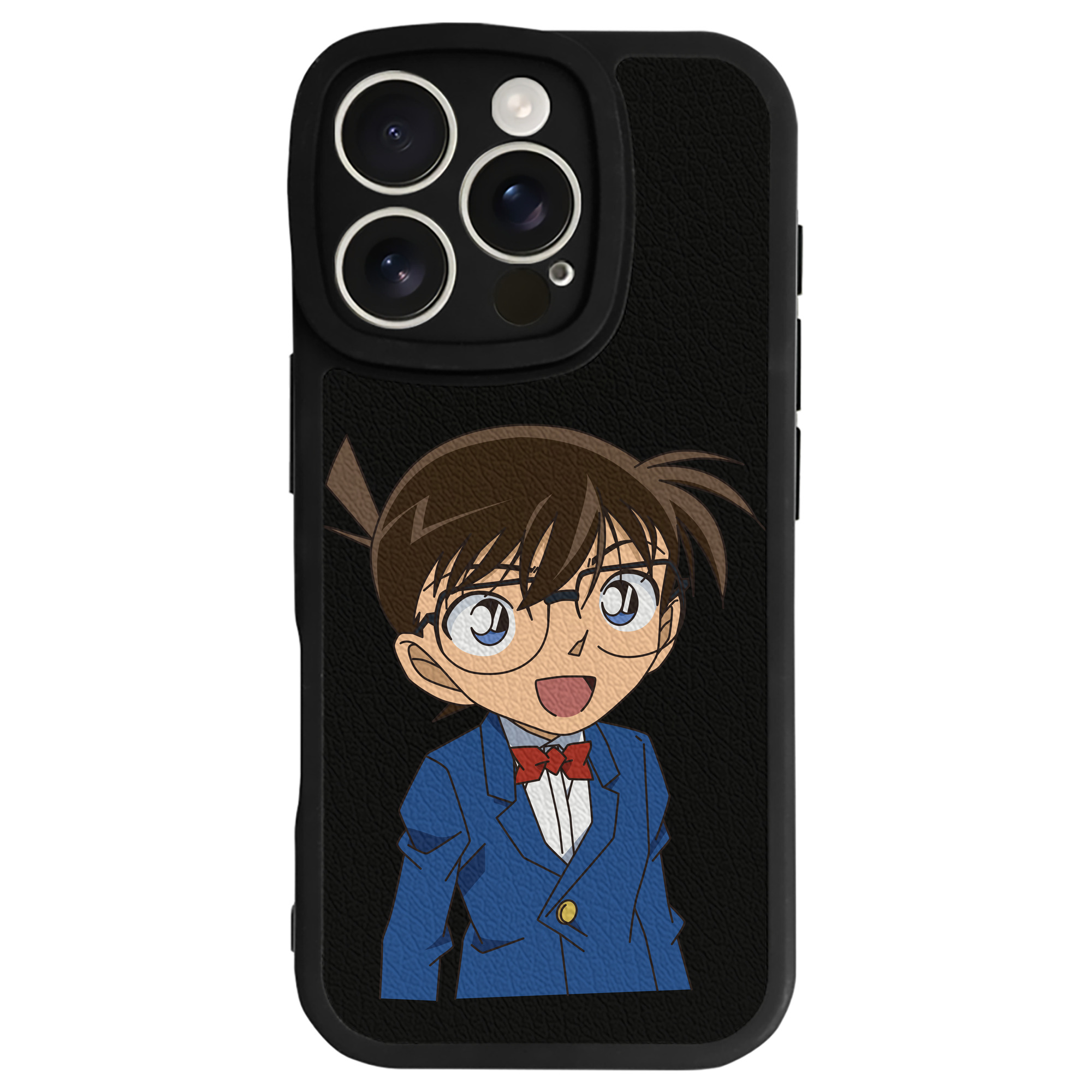 （画像用） 名探偵コナン 江戸川 コナン Detective Conan Conan Edogawa 【iPhone 16シリーズ対応】シリコンスマホケース（レザー調） 材質：シリコン